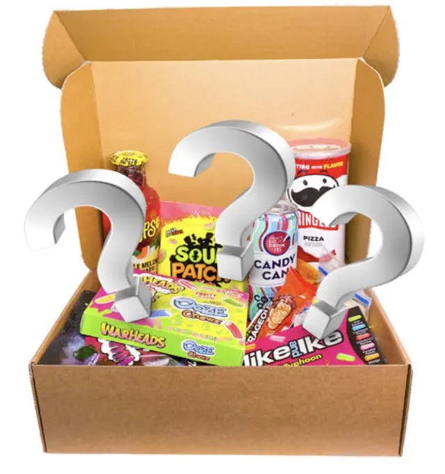Mystery Box mit Süßigeiten und Getränken aus aller Welt